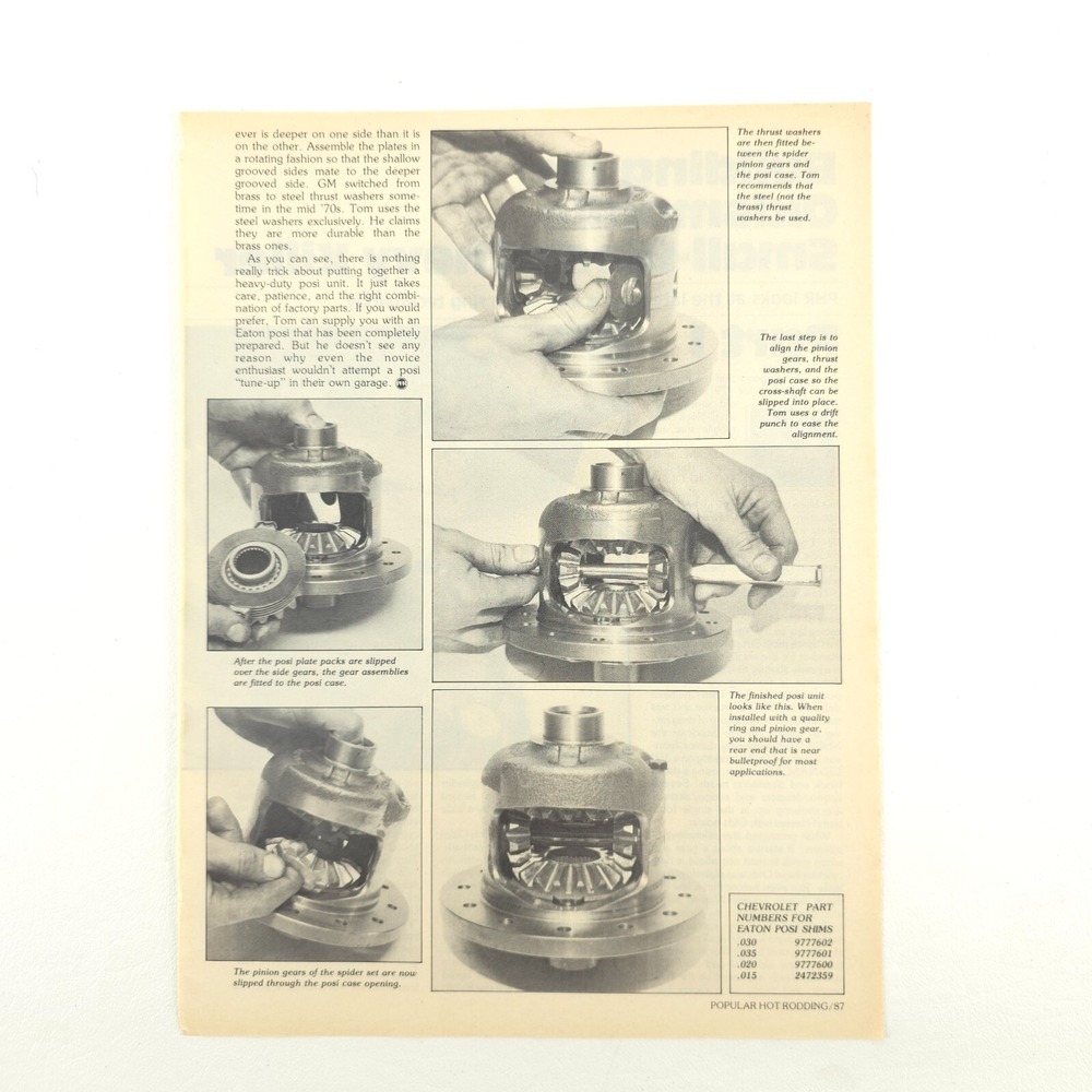 GM Eaton Rear Positraction Tune-Up 3 Pg How To Article 1979 Popular Hot Rodding - Picture 12 of 16